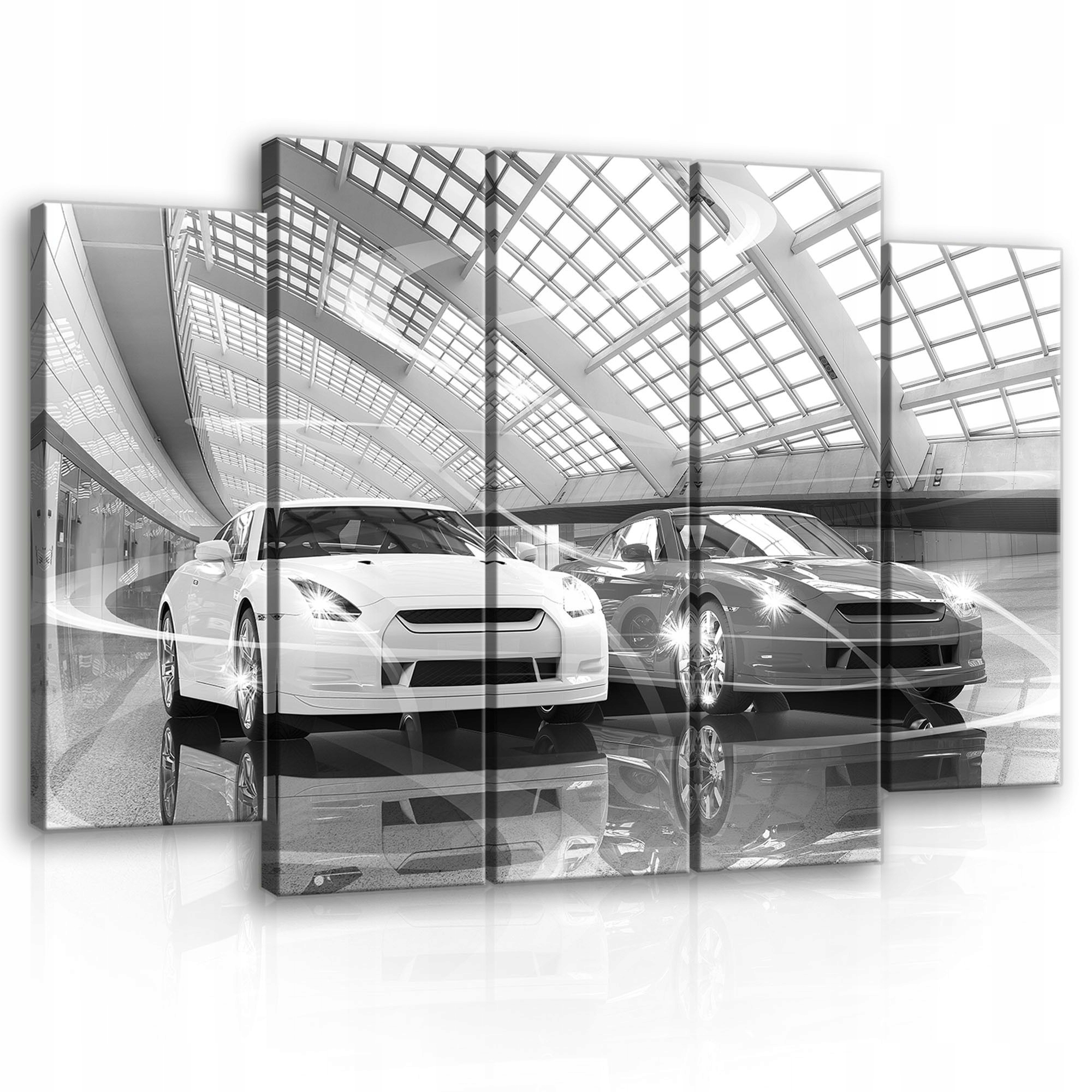 Obraz 150x100 Modulárny polyptych Nissan Gt-r Športové autá Monochrom