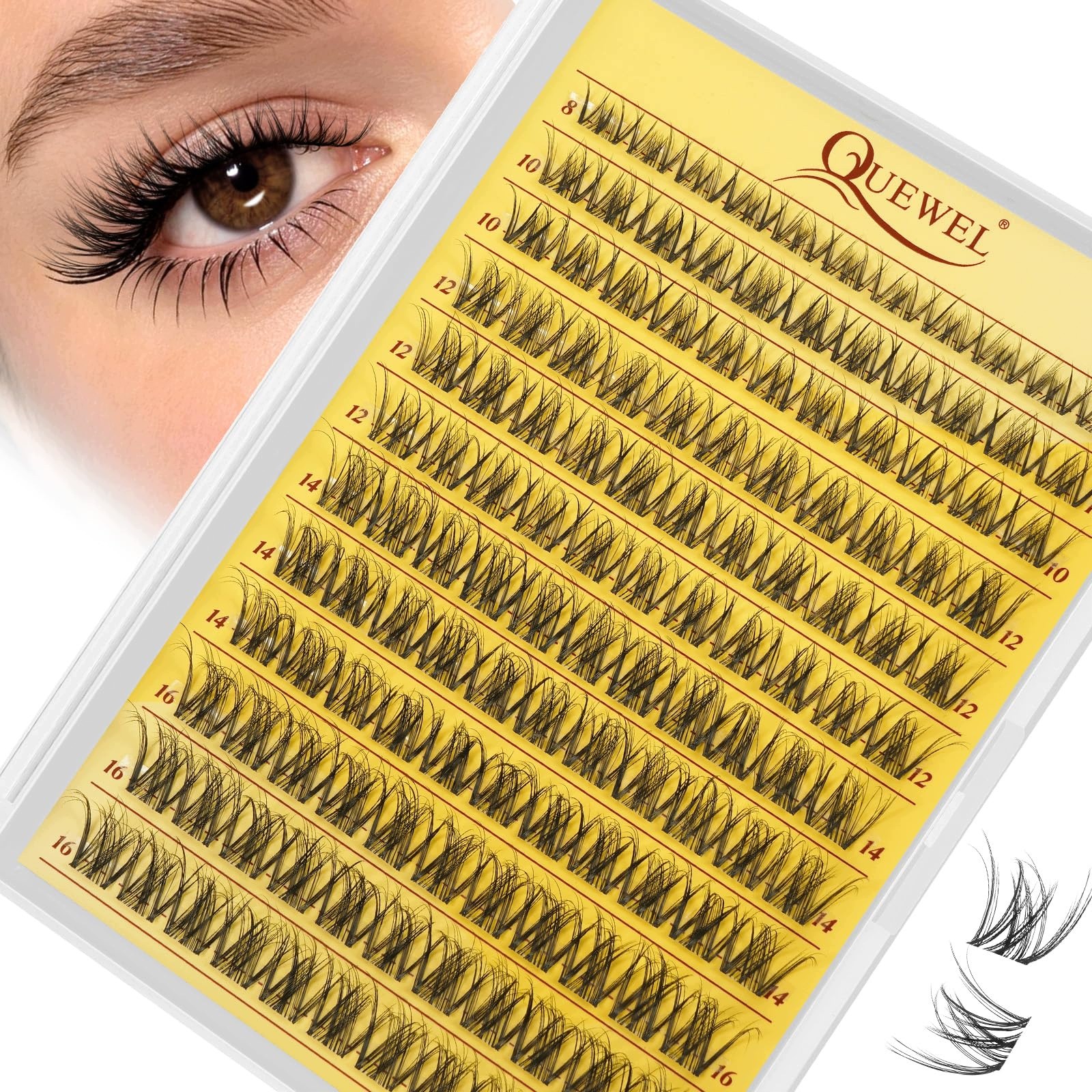 Pupínky umělých řas Spider 132 Kusy C Curl 8 16 Mm Quewel