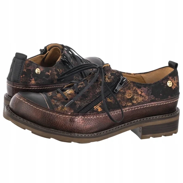 Dámské kožené polobotky Maciejka Hnědé 07056-02