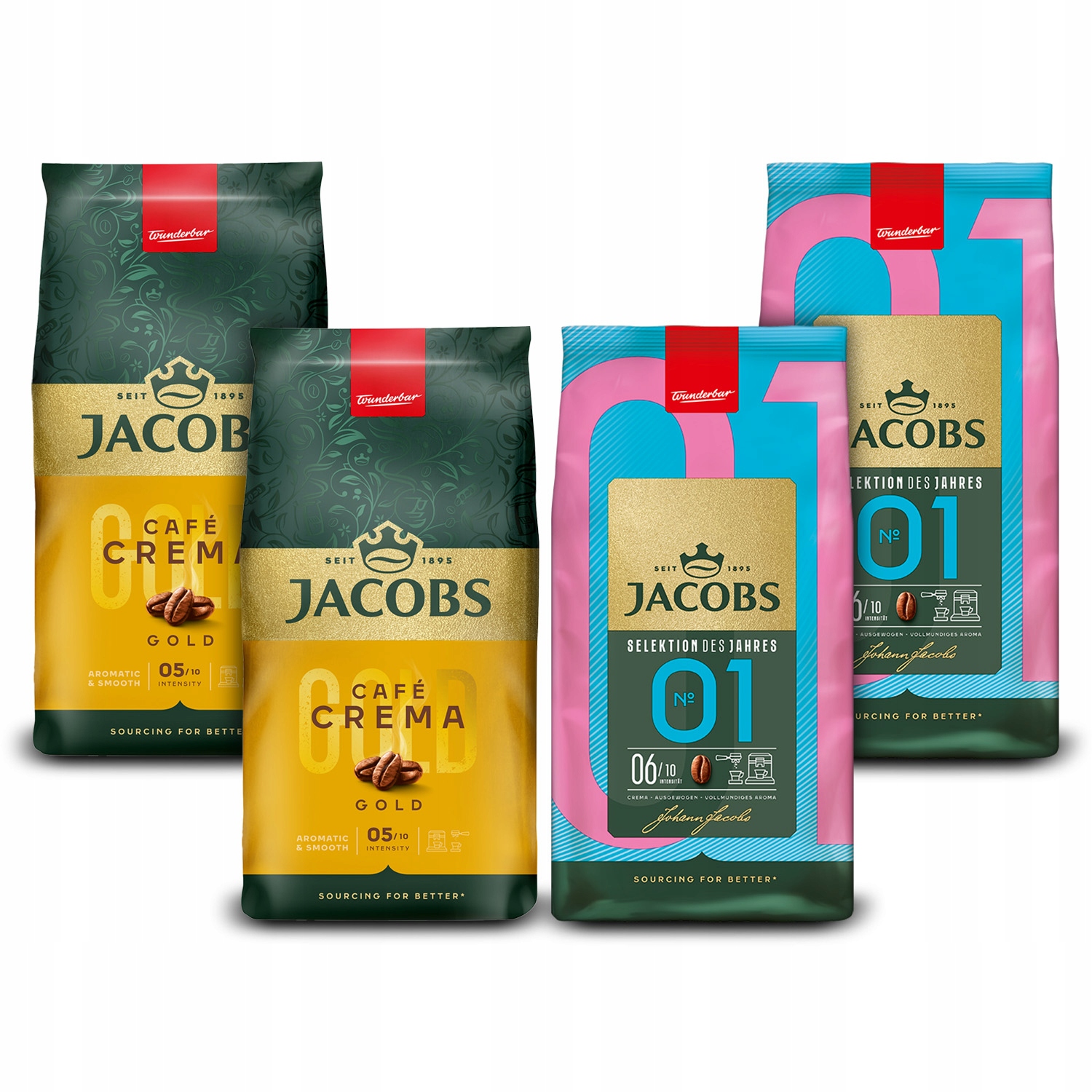 Kawa ziarnista Jacobs Crema Gold, Selection of the Year 4x 1kg