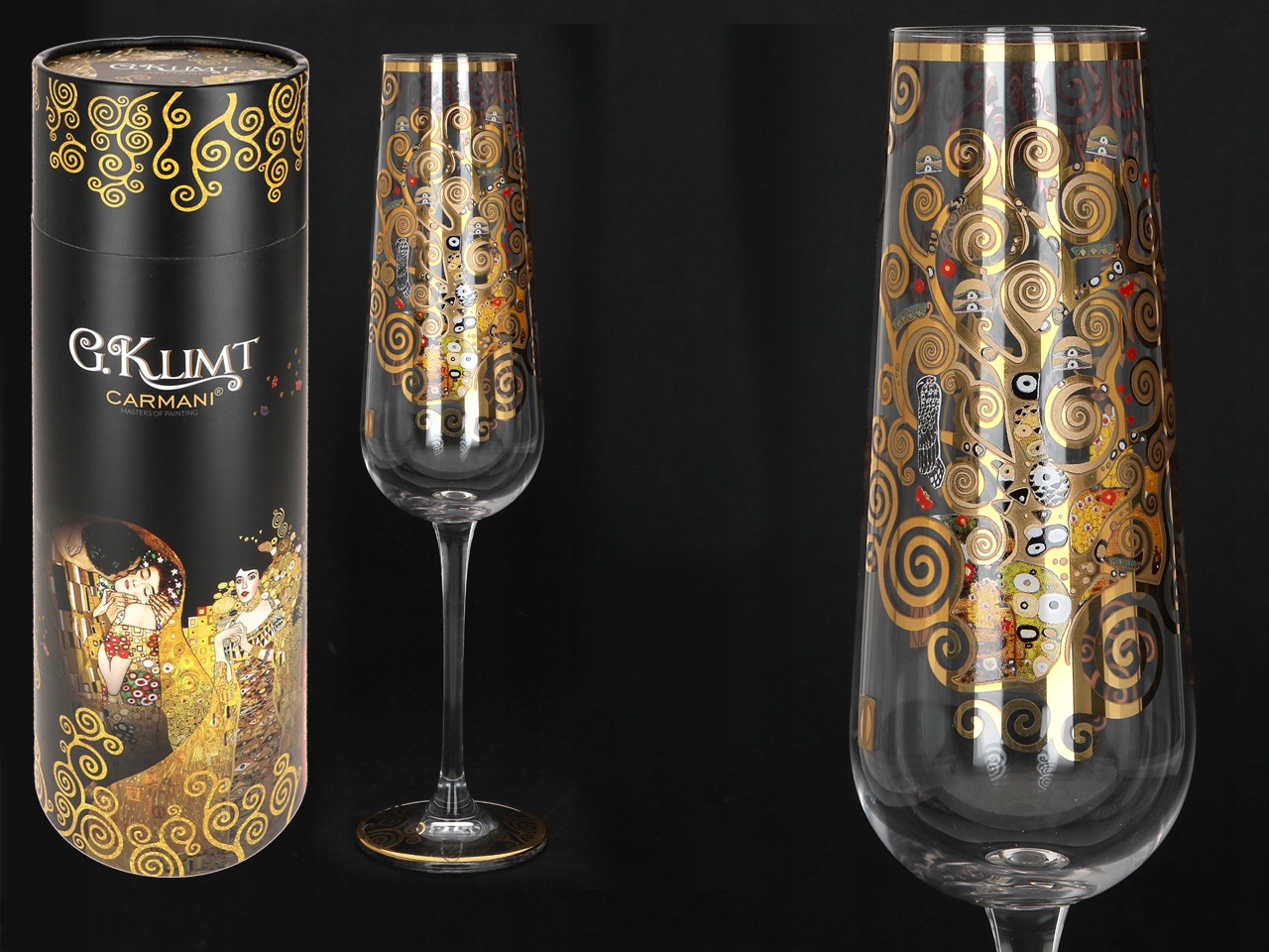 Sklenička Na Šampaňské Gustav Klimt Strom Života Sklo Dekorativní Dar