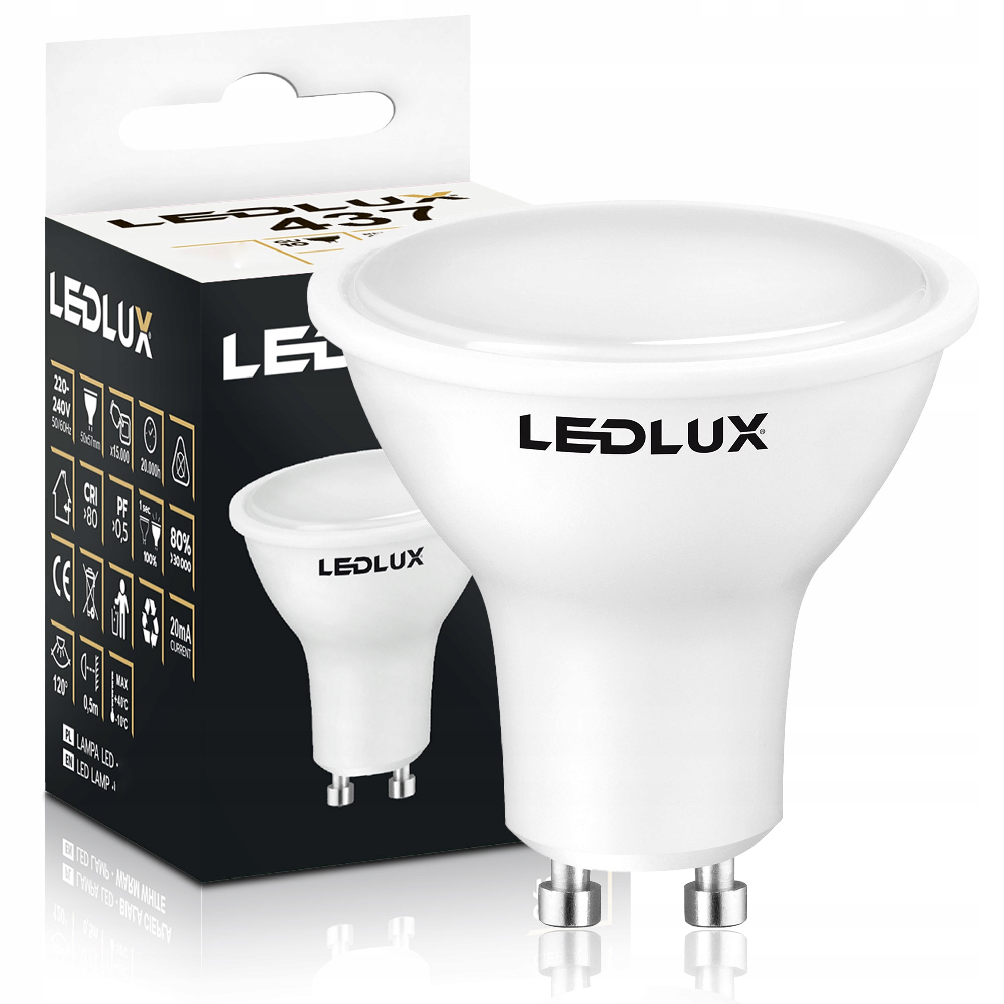 Oprawa halogenowa ruchoma SPOT OCZKO + GU10 LED 7,5W Zestaw Marka LEDLUX