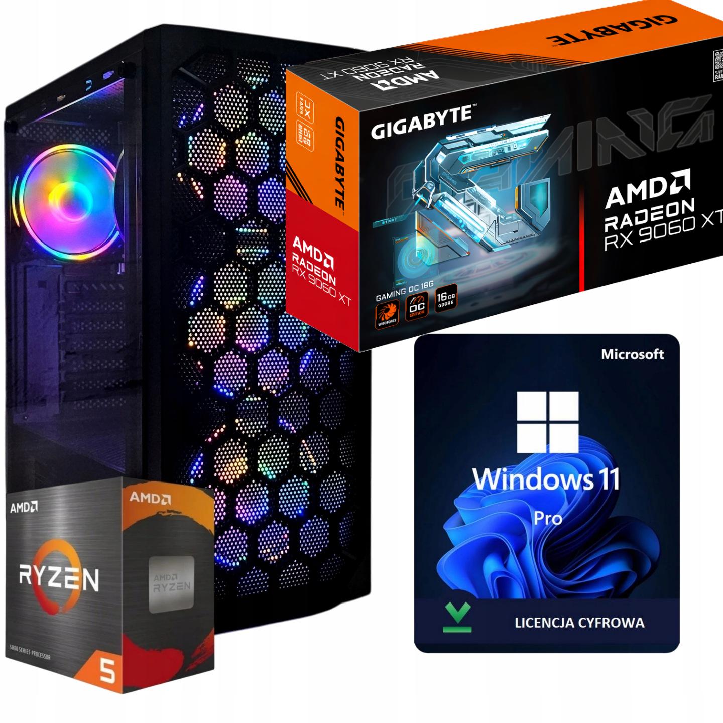 Herní Pc Gamer 5600X Ultimate Ryzen 32GB Rx 9060XT16GB Wi-Fi W11