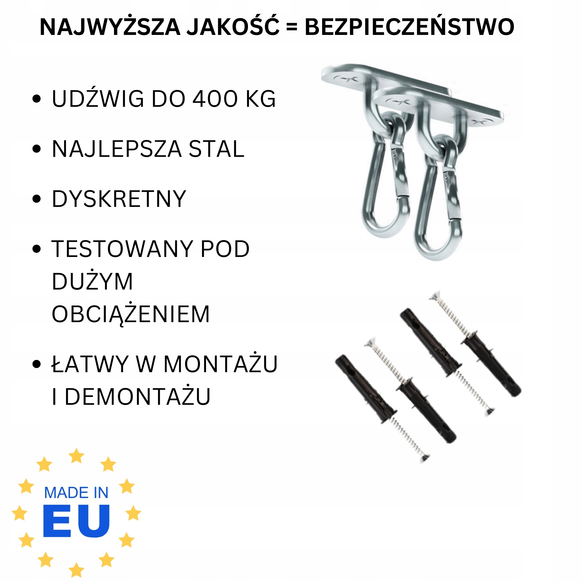 MAGICHOOD Huśtawka dla dzieci DREWNIANA 3 w 1 PASY Szerokość produktu 34 cm