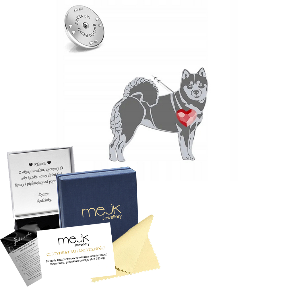 Odznak s psem Shiba-inu 925 Dárek Šperky Pin Dedikace Bonus
