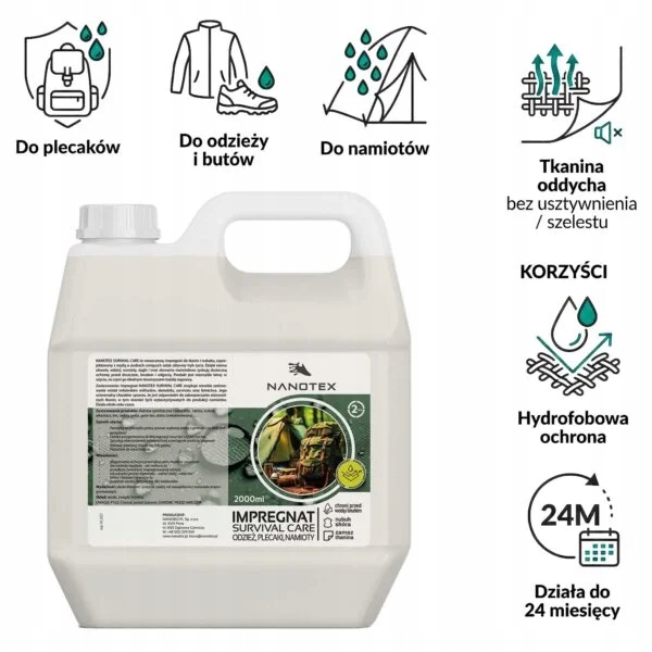 Nanotex Survival Care Spolehlivá ochrana pro vaše tkaniny a stany 2L