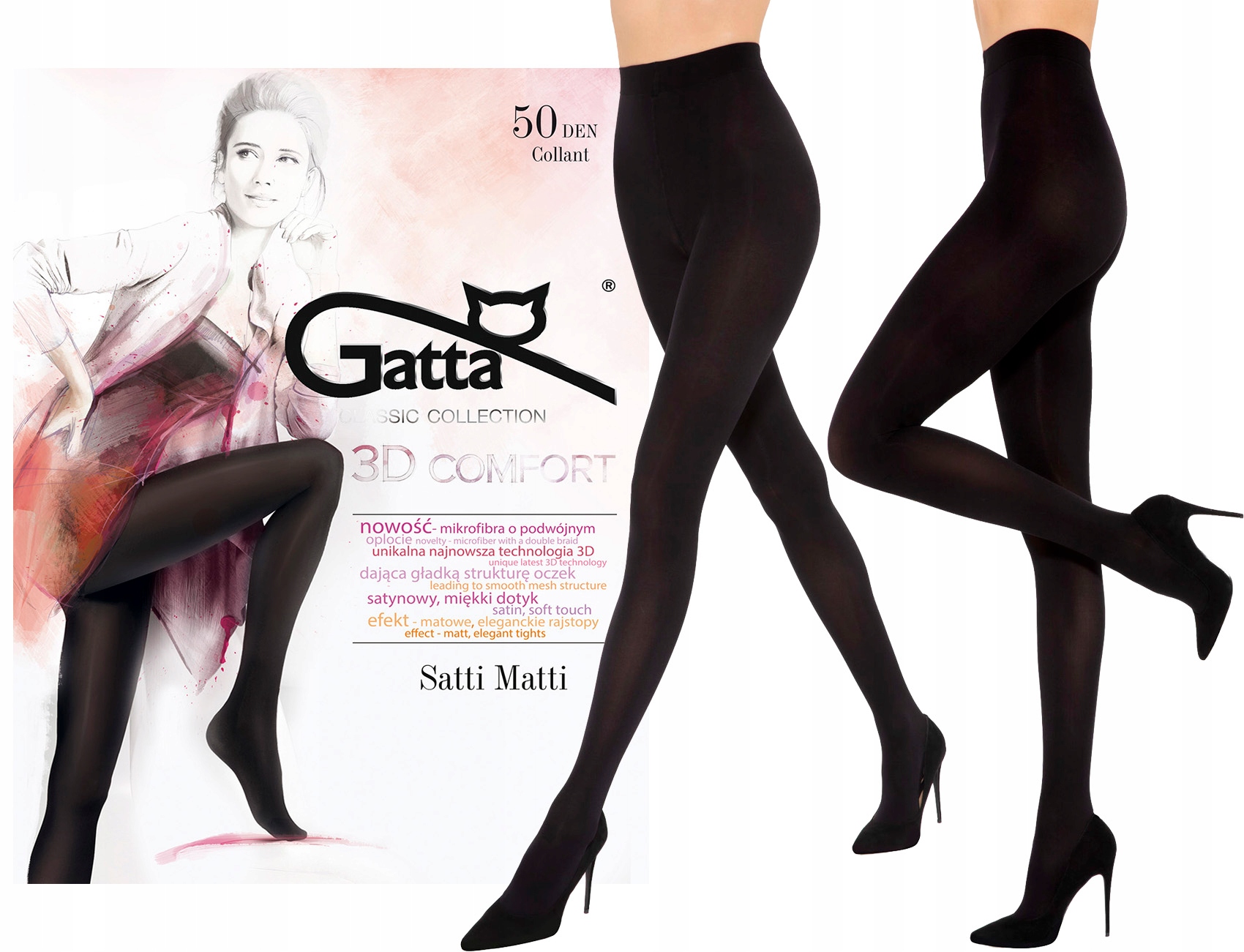 

Gatta Rajstopy Satti Matti 50 den Lycra 3-M nero