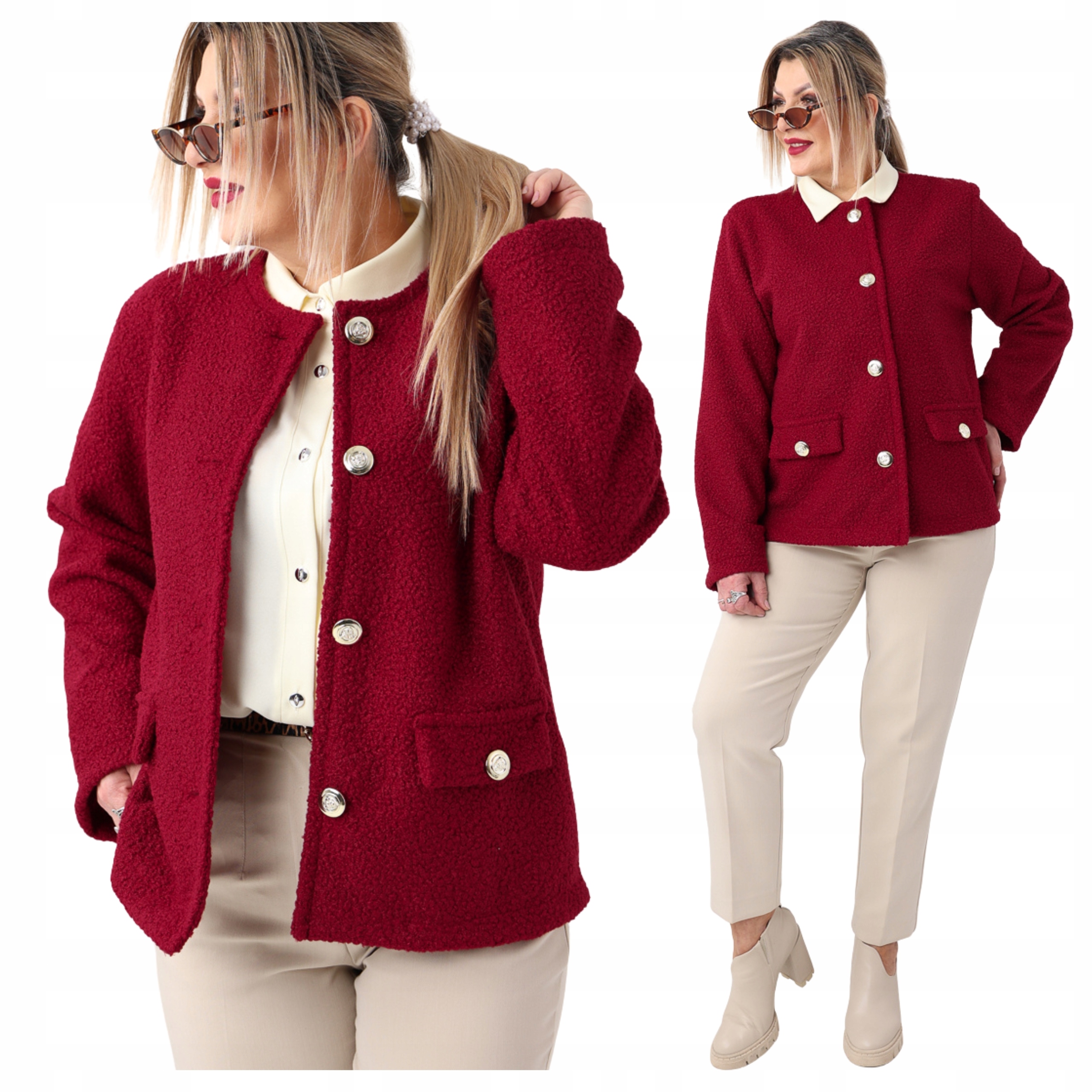 Kurtka przejściowa damska narzutka bukla Polski Producent duże rozmiary