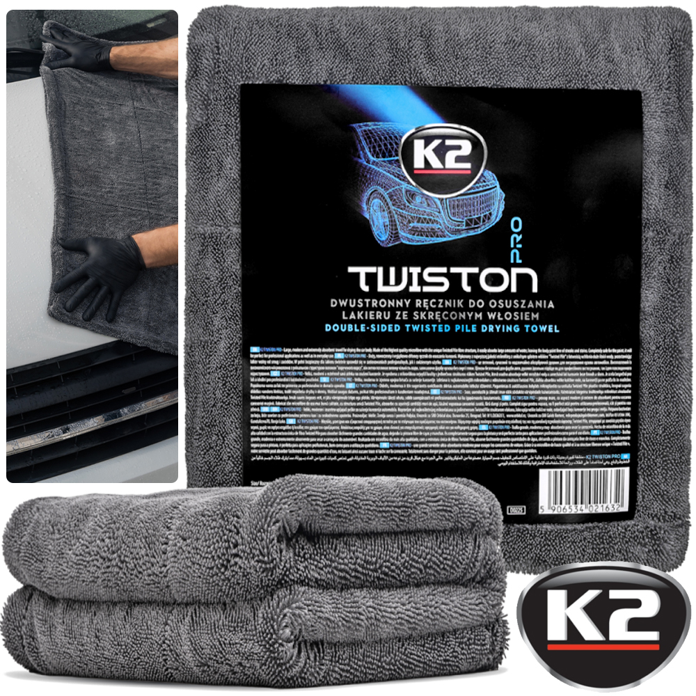 K2 Twiston Pro Ręcznik Z Mikrofibry z długim skręconym włosiem 1200 gsm