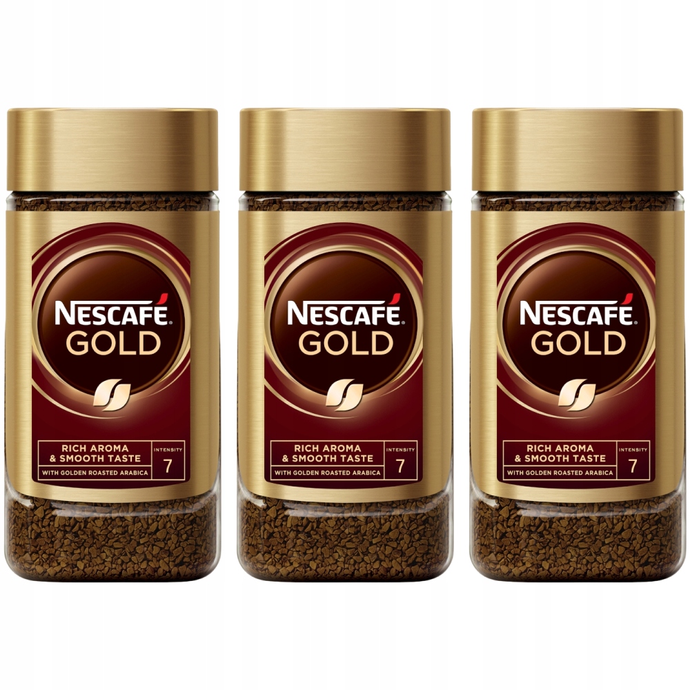 Kawa rozpuszczalna Nescafe Gold w słoiku 3x 100g