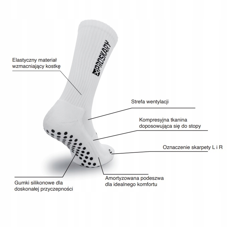 ZESTAW GETRY PIŁKARSKIE BEZ STOPY TUBY SKARPETY ANTYPOŚLIZGOWE MECZOWE PRO Stan opakowania oryginalne
