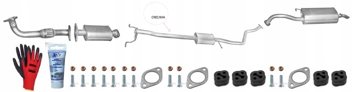 Kia Rio 1.3 1.5 (1999-2002) Hatchback Sedan sada tlumičů výfuku bonus