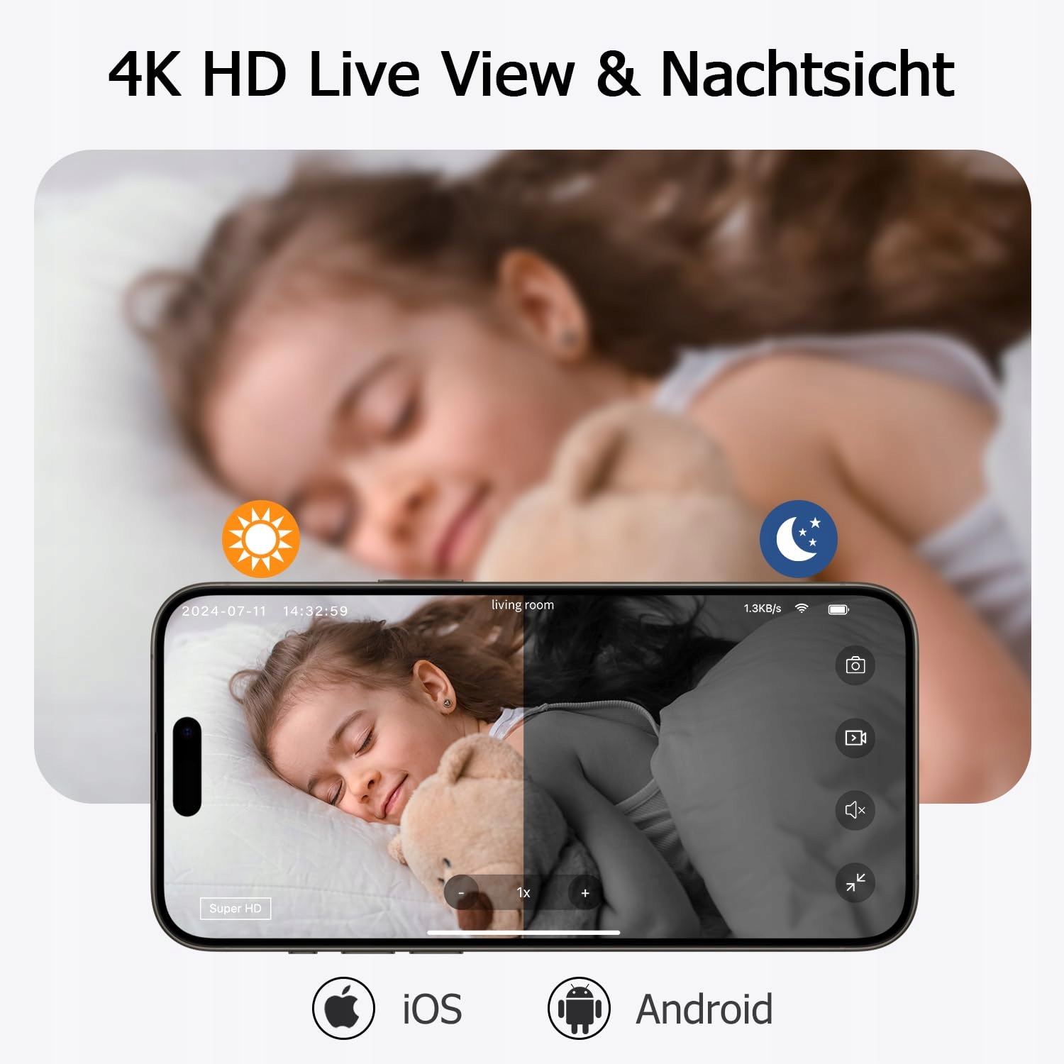 HD MINI KAMERA Wewnętrzna Kamera Bezpieczeństwa 10h Bateria Chmura WiFi — miniatura 7