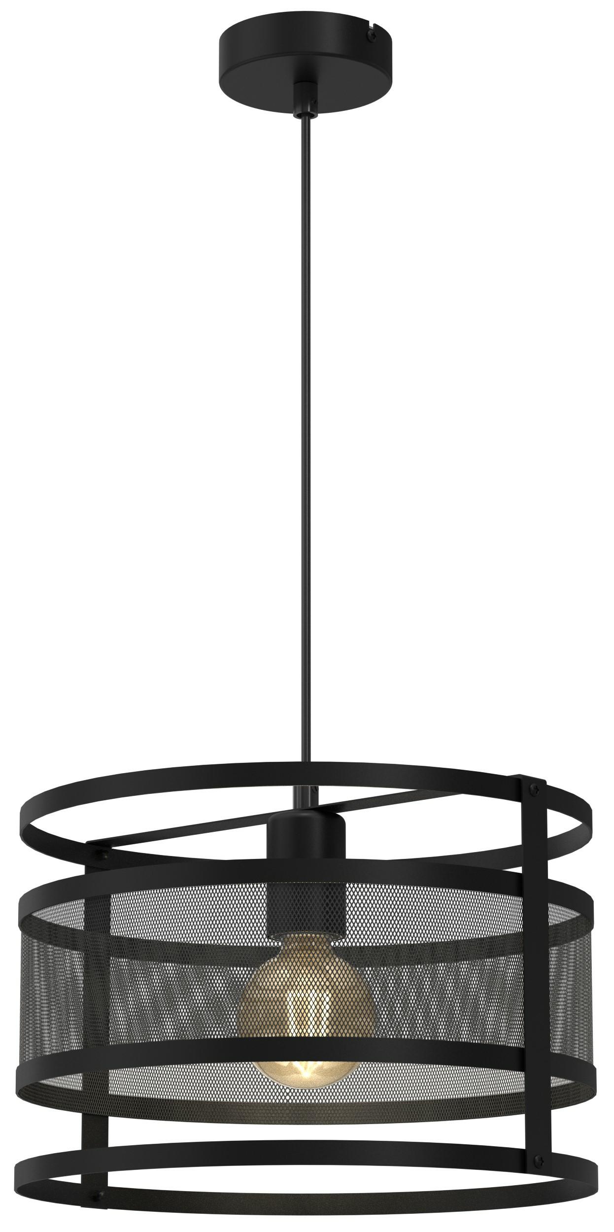 Závěsná stropní lampa Rim Černá kovová 1xE27 30 cm moderní do obývacího pokoje