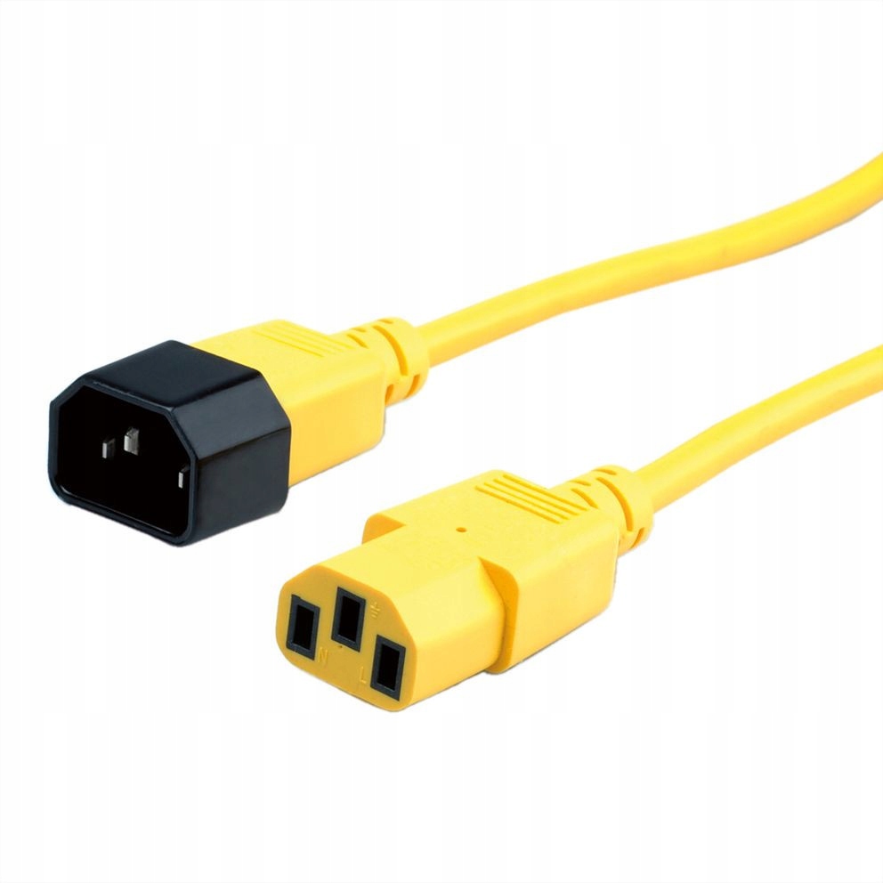 

Kabel zasilający komputer monitor żółty 3 m