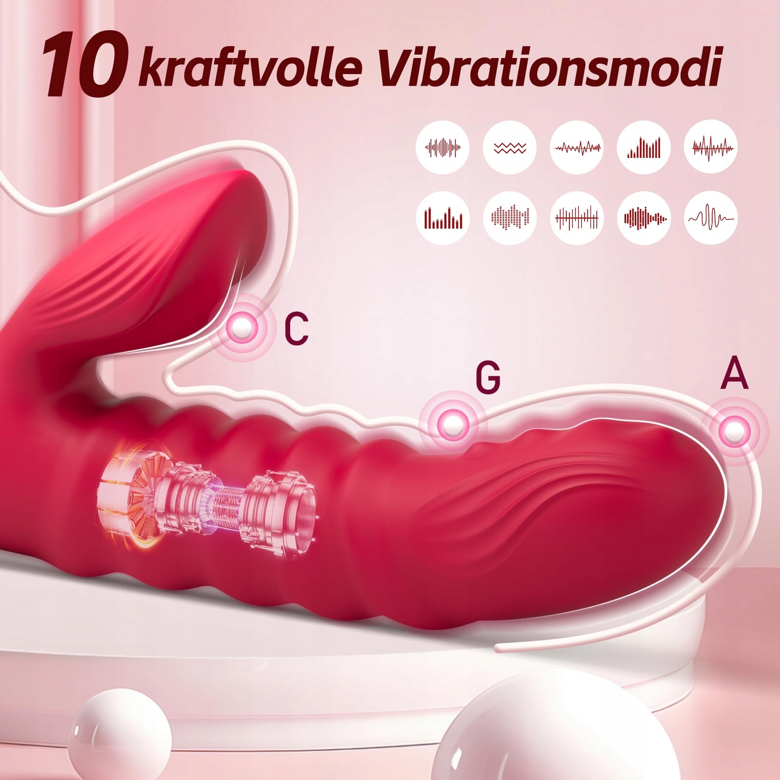 VIBRATOR Wibrator Dla Kobiet 4w1 G-Punkt Klitoris Stymulator 10 Trybów — miniatura 4
