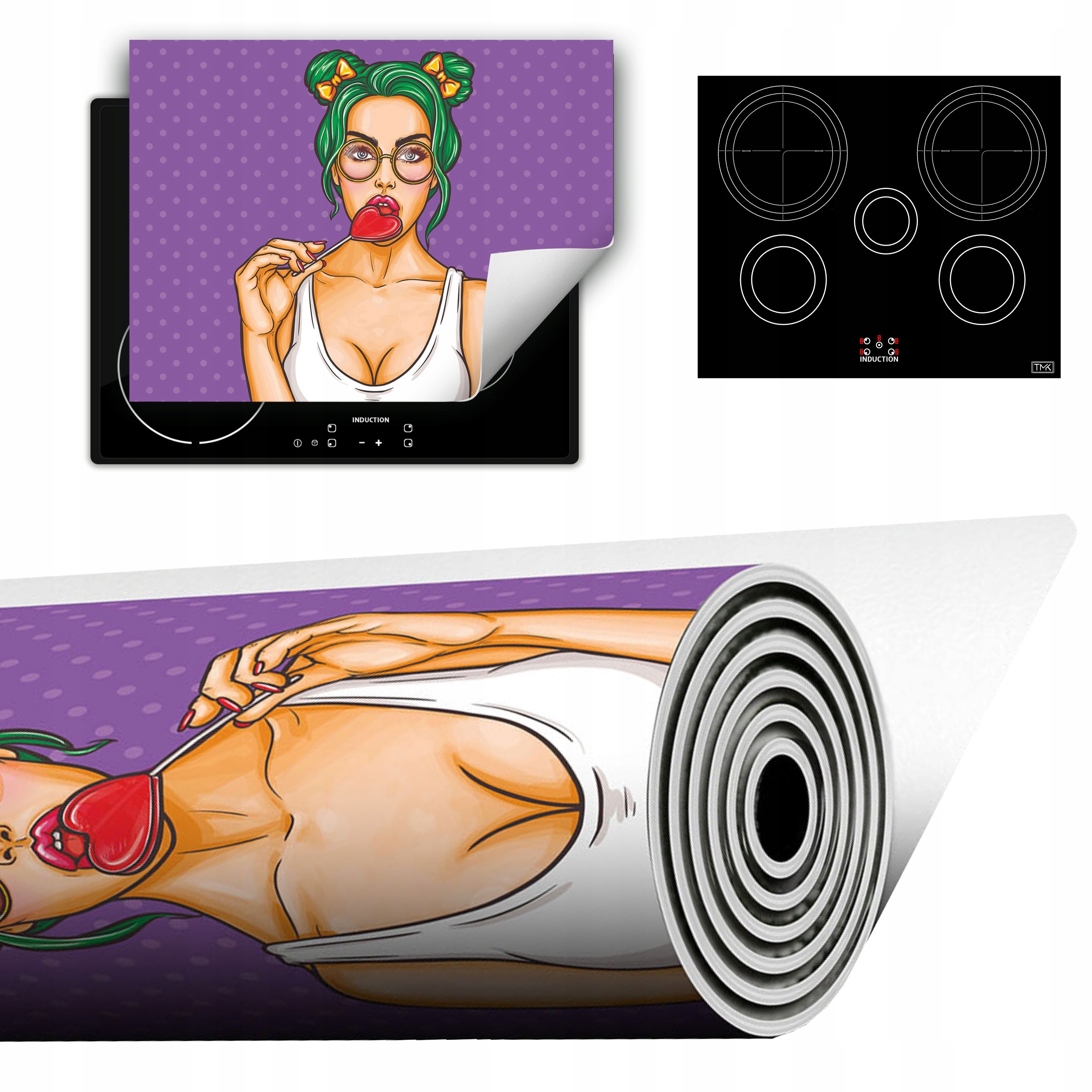 Vinylová Podložka Do Kuchyně Více Místa 70x52 žena pop art.