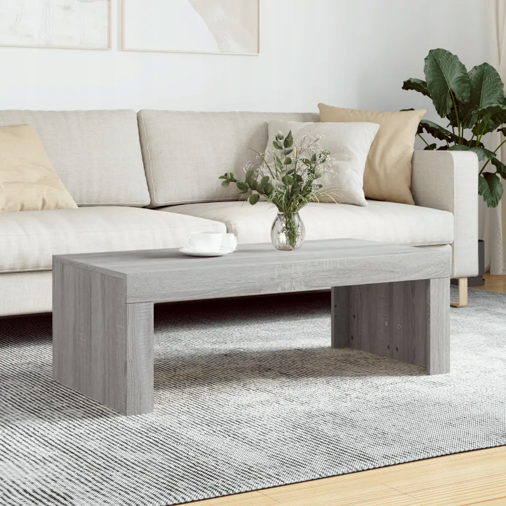 Konferenční stolek šedý sonoma 102x50x36 cm kompozitní dřevo Šedá 823372
