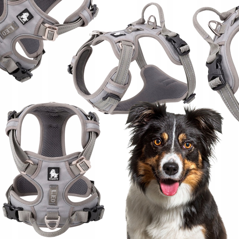 Szelki Dla Psa Regulowane Truelove Front Line Premium Mocne Szare L