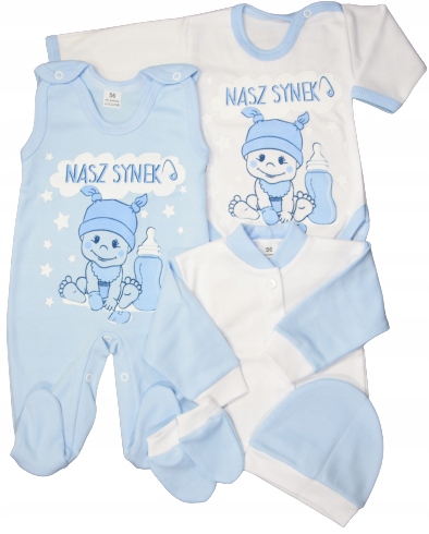 

Wyprawka Dla Noworodka Komplet 5 Części Bawełna 62