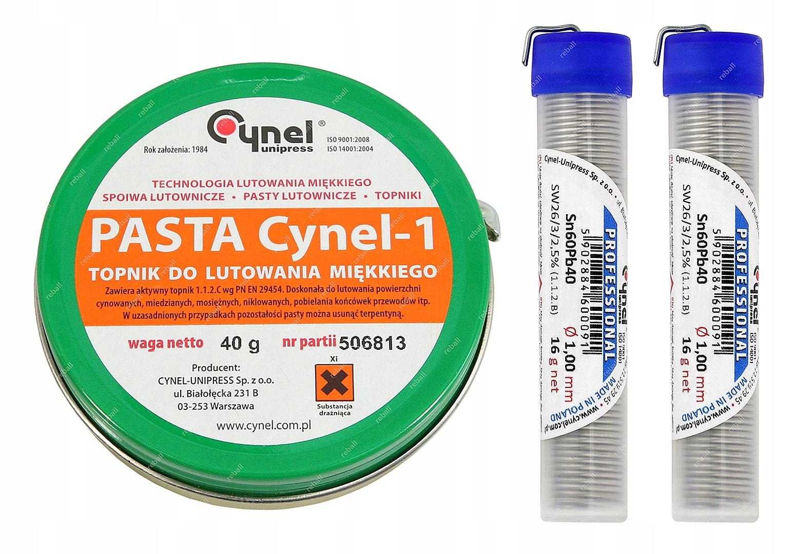 

Cyna 2szt 1mm 16g Topnik Pasta Lutownicza CYNEL-1