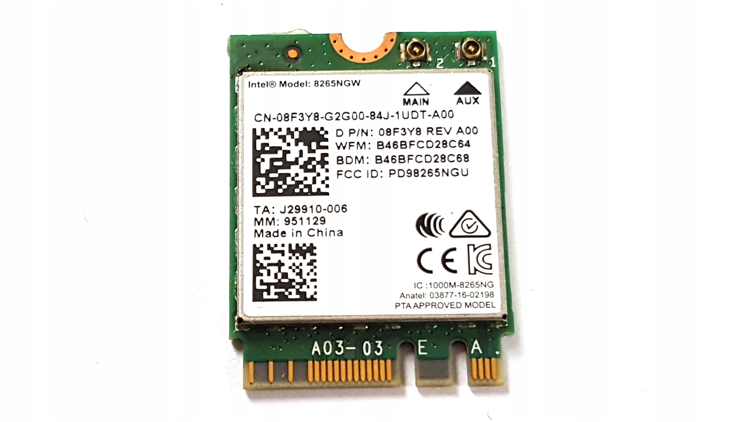 KARTA WIFI INTEL MODEL: 8265NGW DELL Precision 7520