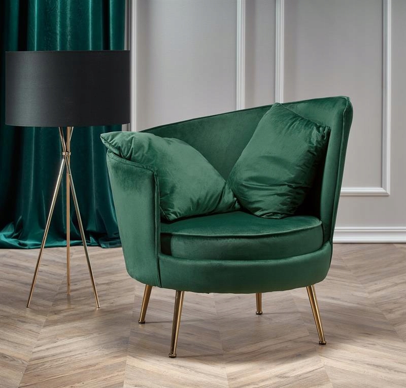 

Fotel Almond Zielony Halmar poduszki glamour loft