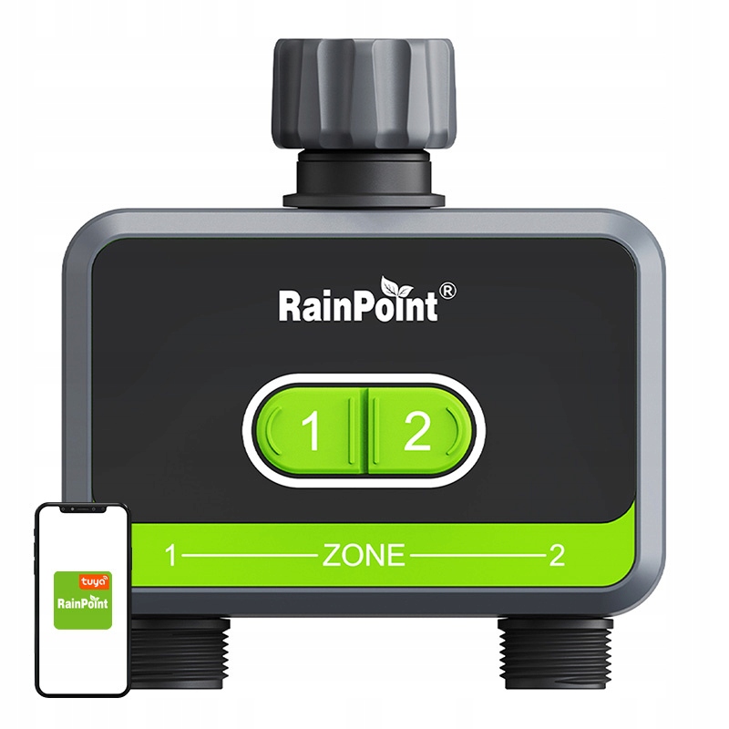 RainPoint 2-zónový regulátor zavlažovania s aplikáciou Tuya a Hubom Bt 5.0