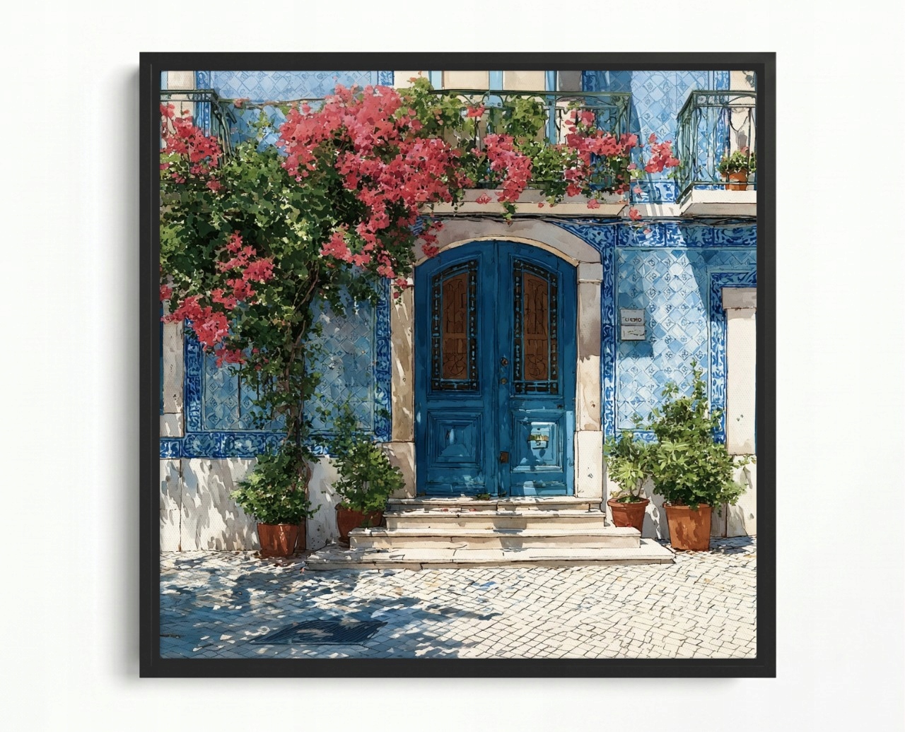 Obraz Rama American Box Mesto Španielsko Portugalsko Dvere Azulejo 60x60