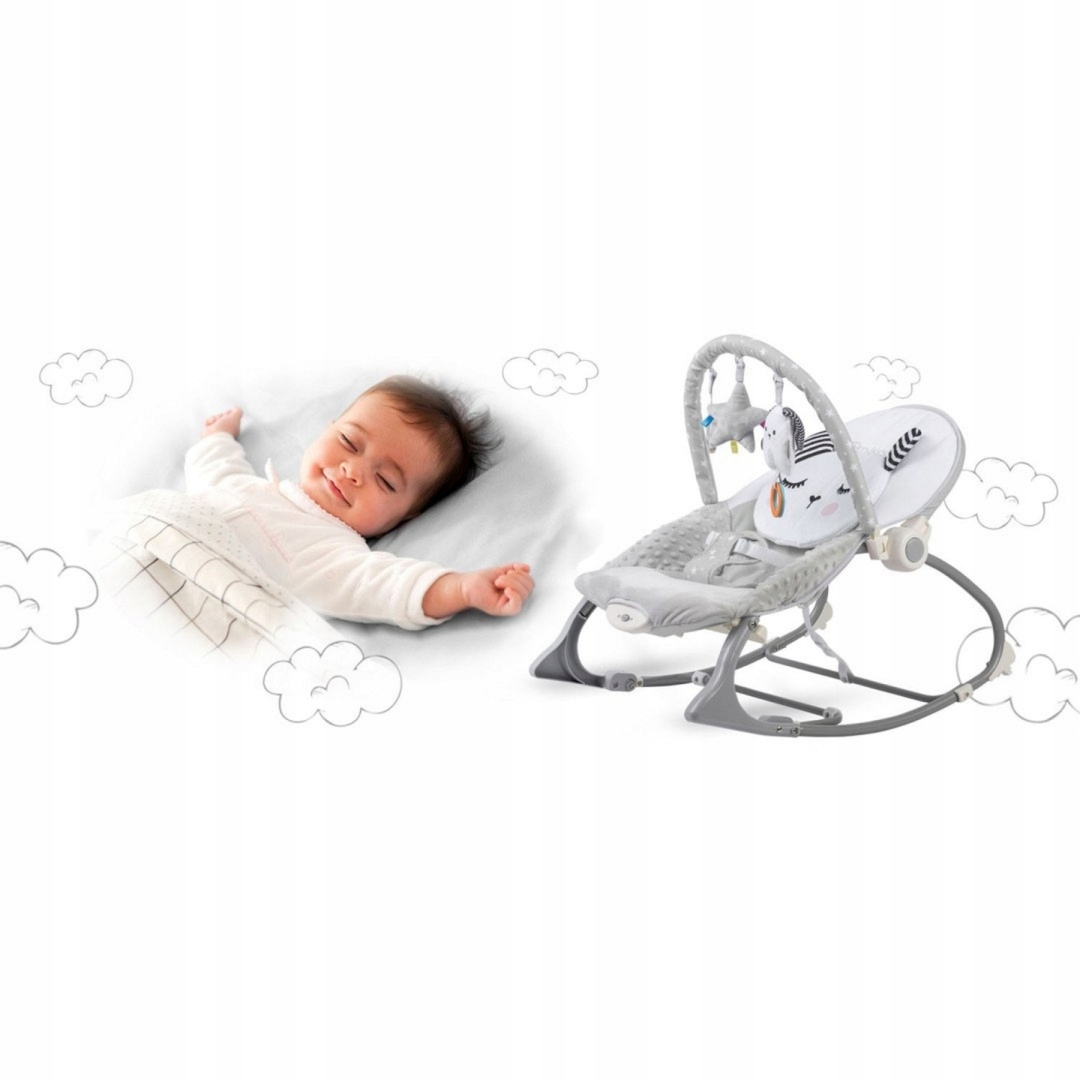 kołyska dla niemowląt leżaczek bujaczek z wibracją Model kołyska bujaczek szary