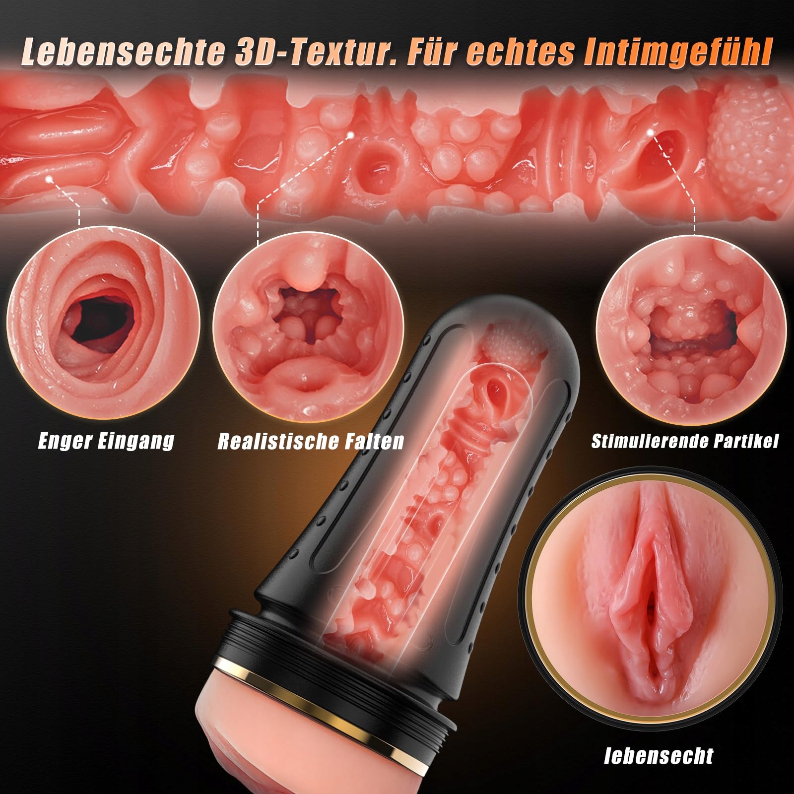 VIJISA Realistyczny Masturbator 3D Tekstura Wysoka Elastyczność — miniatura 2