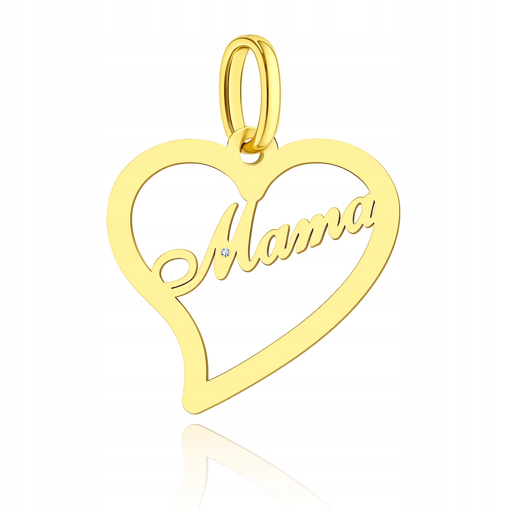 Zlatý Přívěsek S Briliantem Mama V Srdci Au585