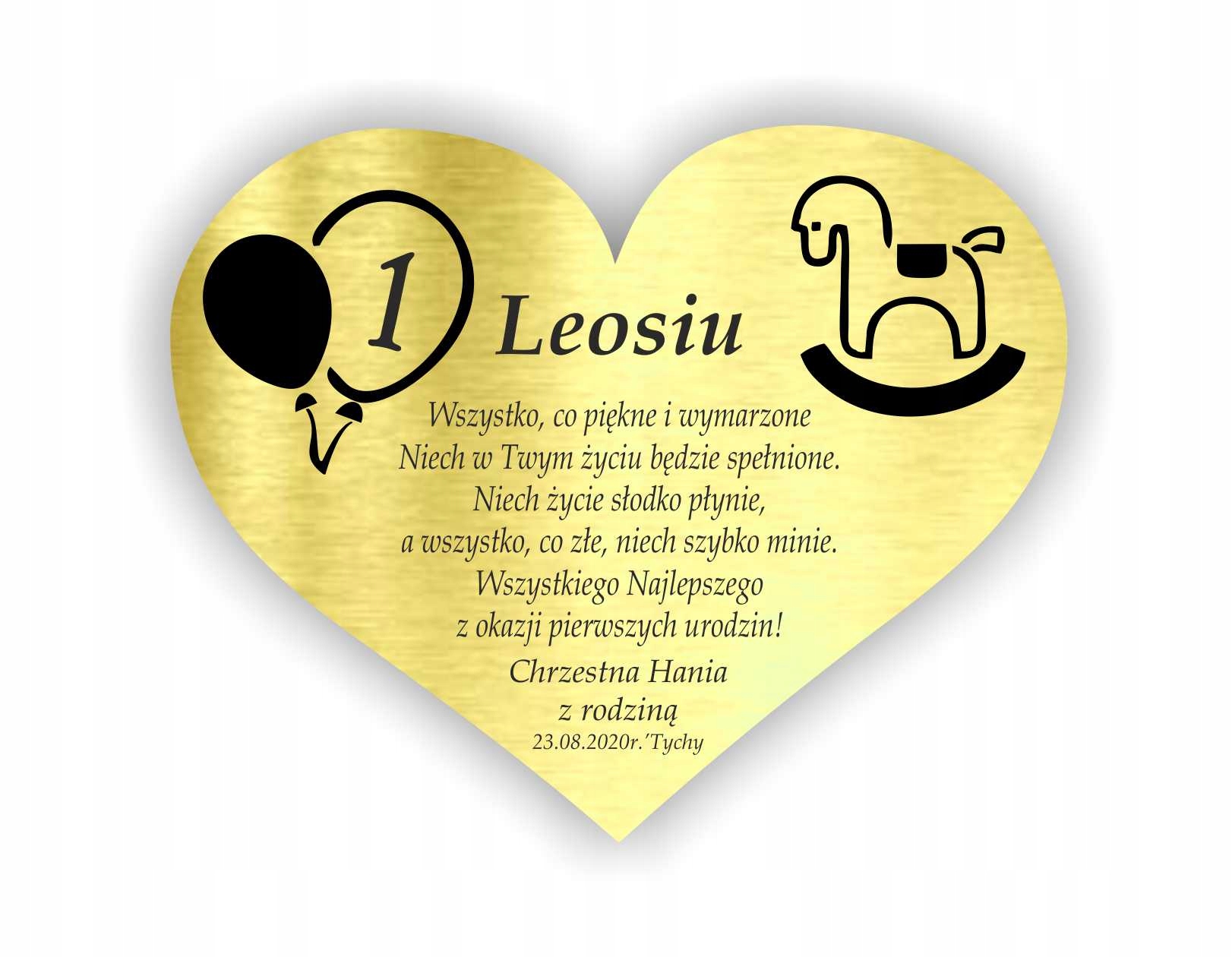 Tabliczka Dedykacja PAMIĄTKA ROCZEK urodziny 10x8 Okazje chrzest