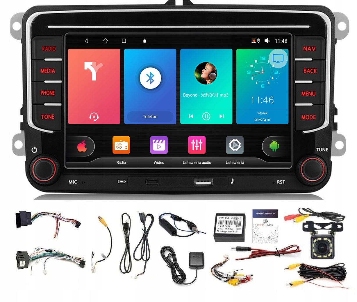Rádio Navigácia Gps Android Vw Caravelle 2015-2019 Wifi Carplay 6GB 128GB