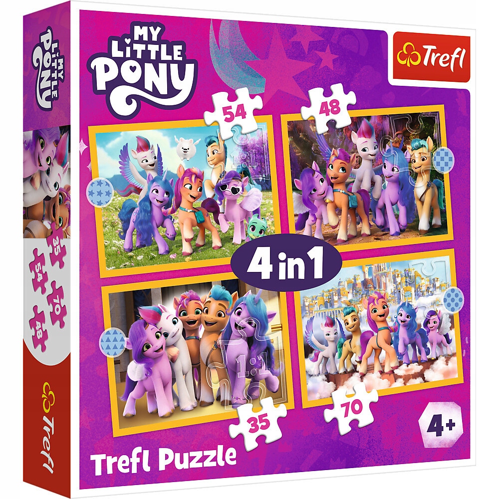 PUZZLE 4W1 POZNAJ KUCYKI PONY MY LITTLE PONY TREFL