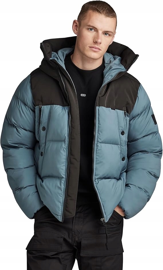 G Star Raw Prošívaná Péřová Bunda S Kapucí Modrá XXL 7BA