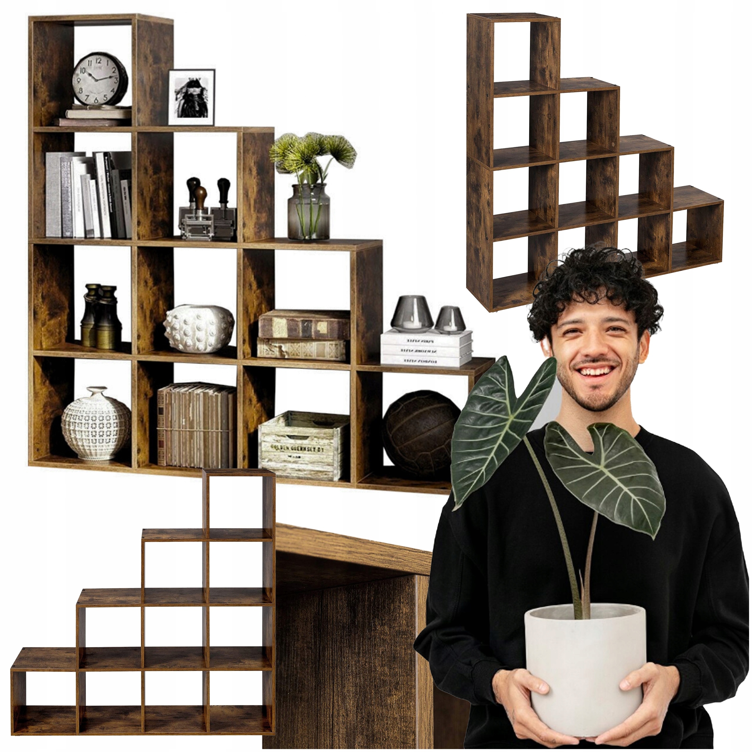 Schodiskový regál na knihy pre deti s policami Stojan Organizér