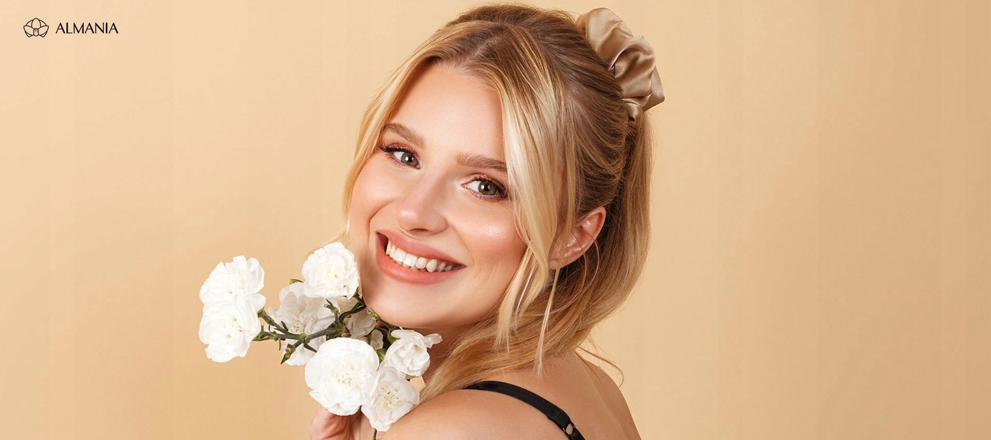 Gumka do włosów z jedwabiu z uszkami- bukiet nocy Rodzaj pojedyncza gumka