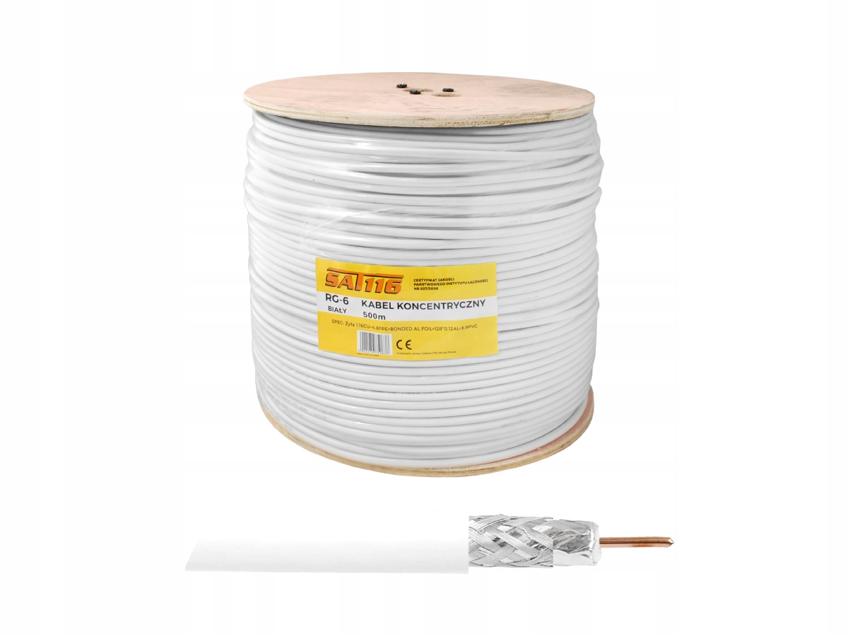 Koaxiální Kabel Premium Třída A – 100% Měď (Cu) Rolka 500 m