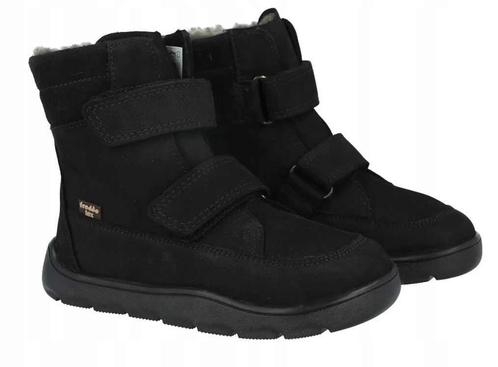 Trzewiki Froddo G3160240-7 membrana zimowe barefoot na rzep czarne R27