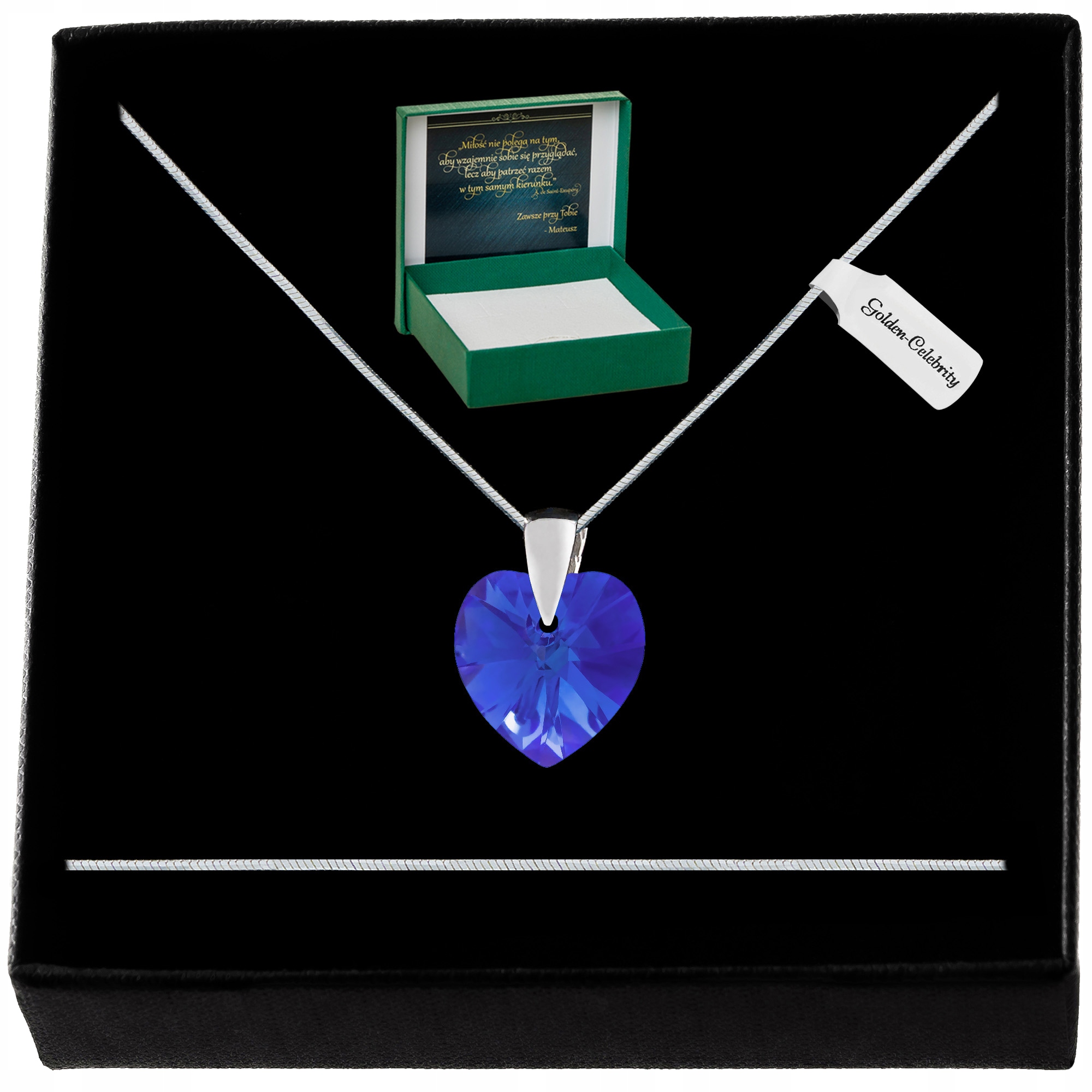 Stříbrný Náhrdelník Srdce Swarovski 925 Řetízek Přívěsek Pro Kamarádku