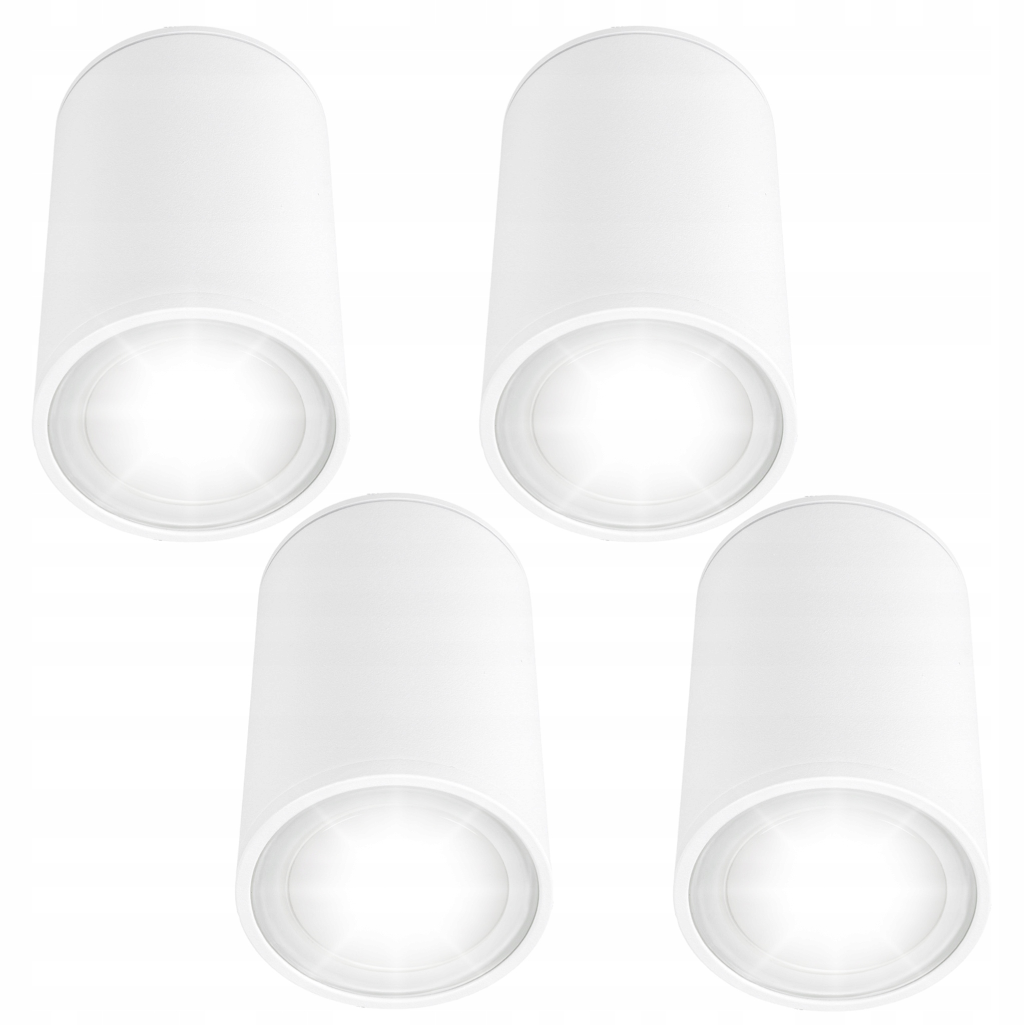 Oprawa natynkowa Led halogenowa IP44 Spot Wodoszczelny GU10 tuba biała x4