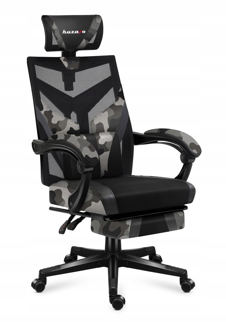 Herná stolička Huzaro, ergonomická, otočná, nastaviteľná, s opierkou na nohy