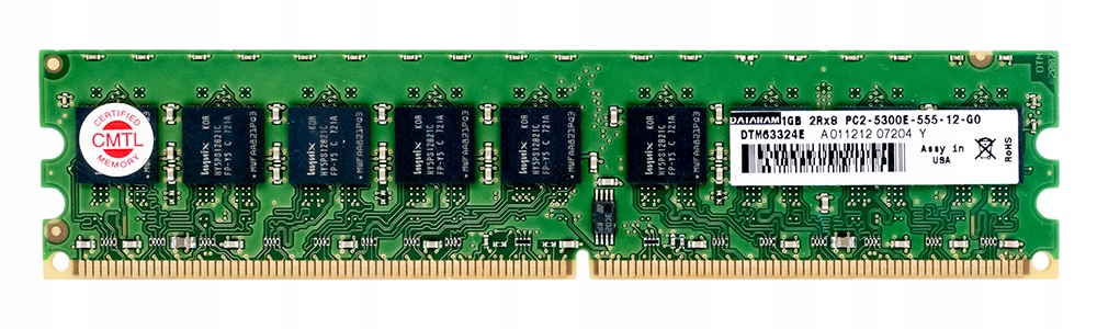Dataram DTM63324E 1GB DDR2-667MHz Ecc Ub CL5