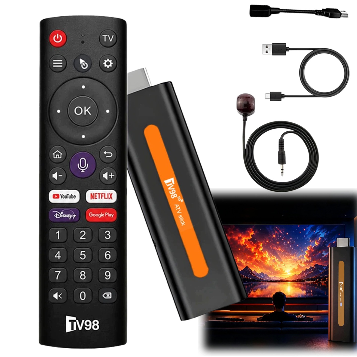 Přehrávač Multimediální nástavec Android 14 Smart Tv Stick Box WiFi 2/16