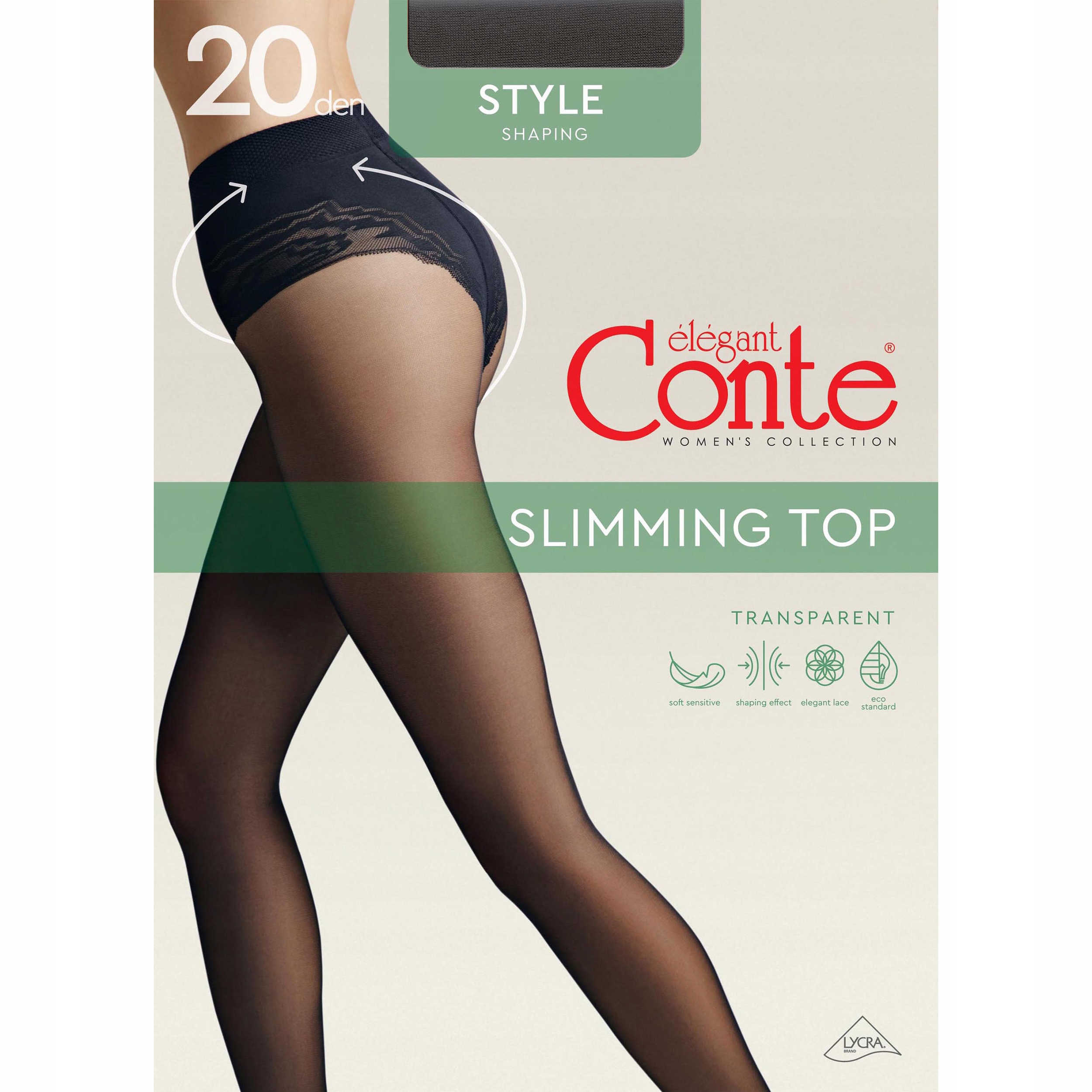 Rajstopy damskie modelujące wygodne Conte STYLE 20 DEN mocca rozmiar 4 Model STYLE 20