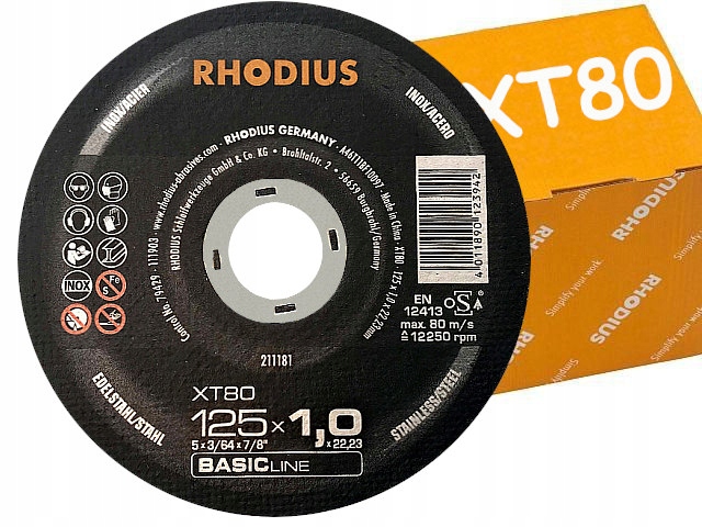 RHODIUS RH-211181 x2 tenký kotouč 125 x 1,0 x 22 XT80 EAN (GTIN) 4011890123942