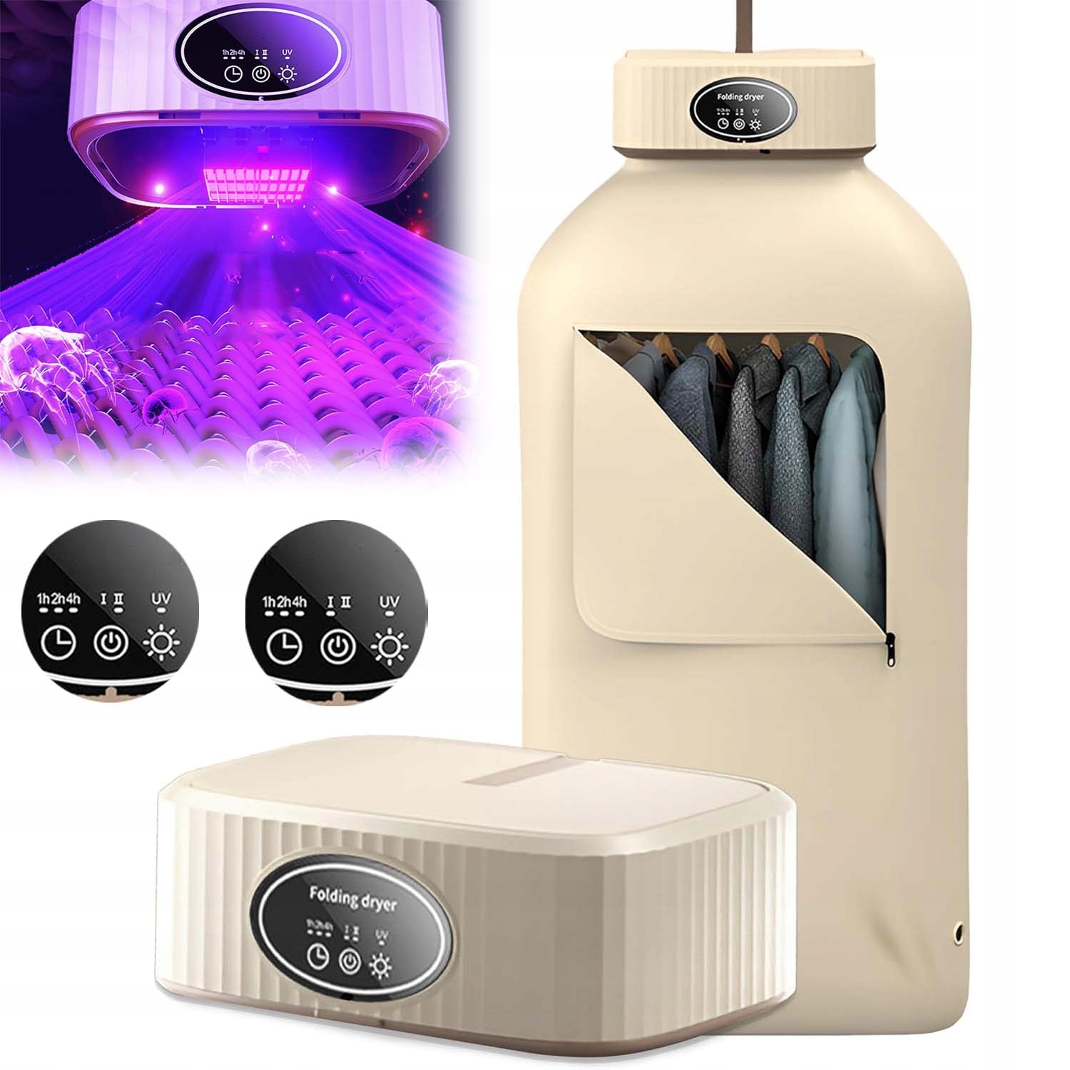 Levně Elektrická Přenosná A Domácí Rychlá Sušička Sušák 600 W 360°