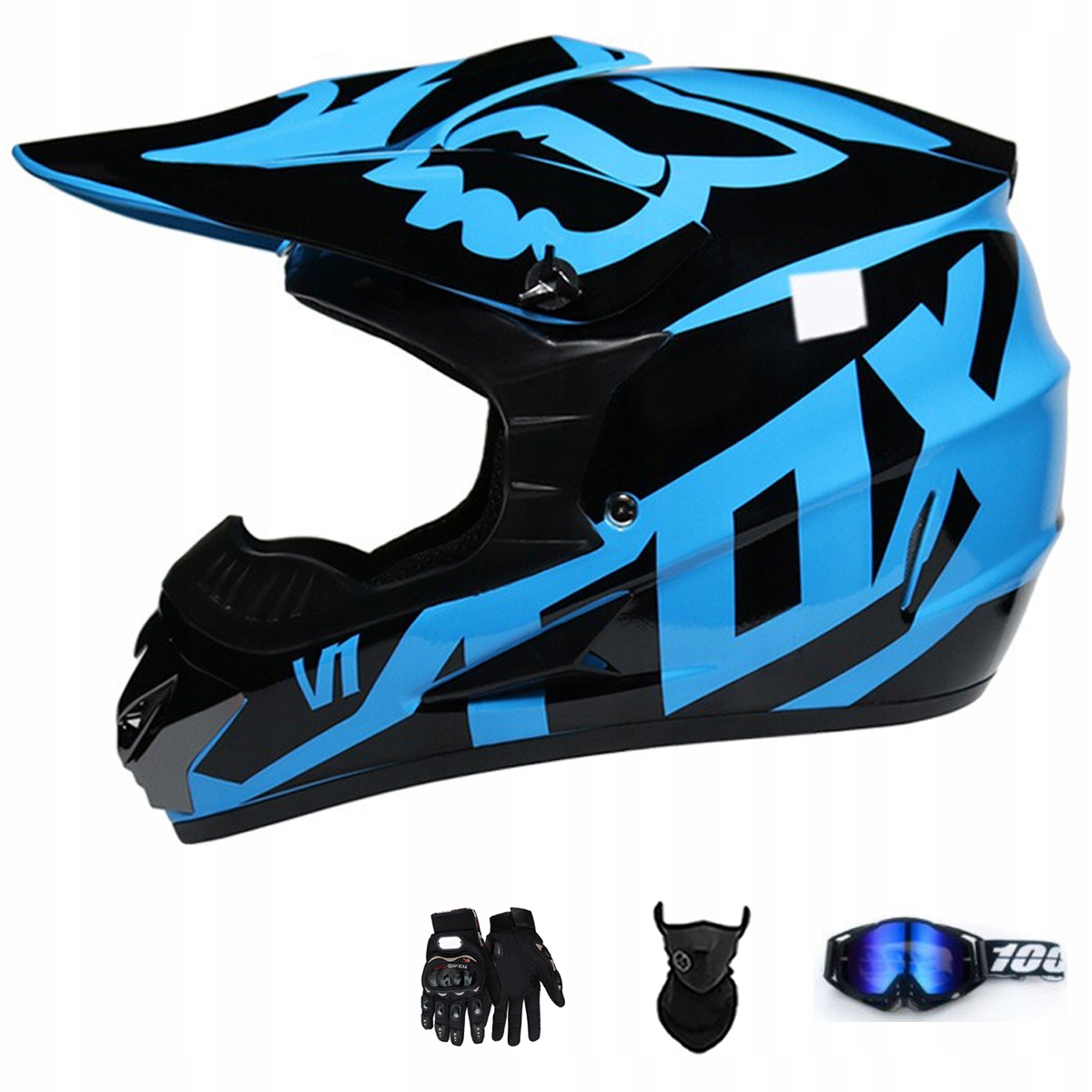 Motocyklová Přilba Crossová Lehká Enduro Quada Brýle Rukavice Maska L