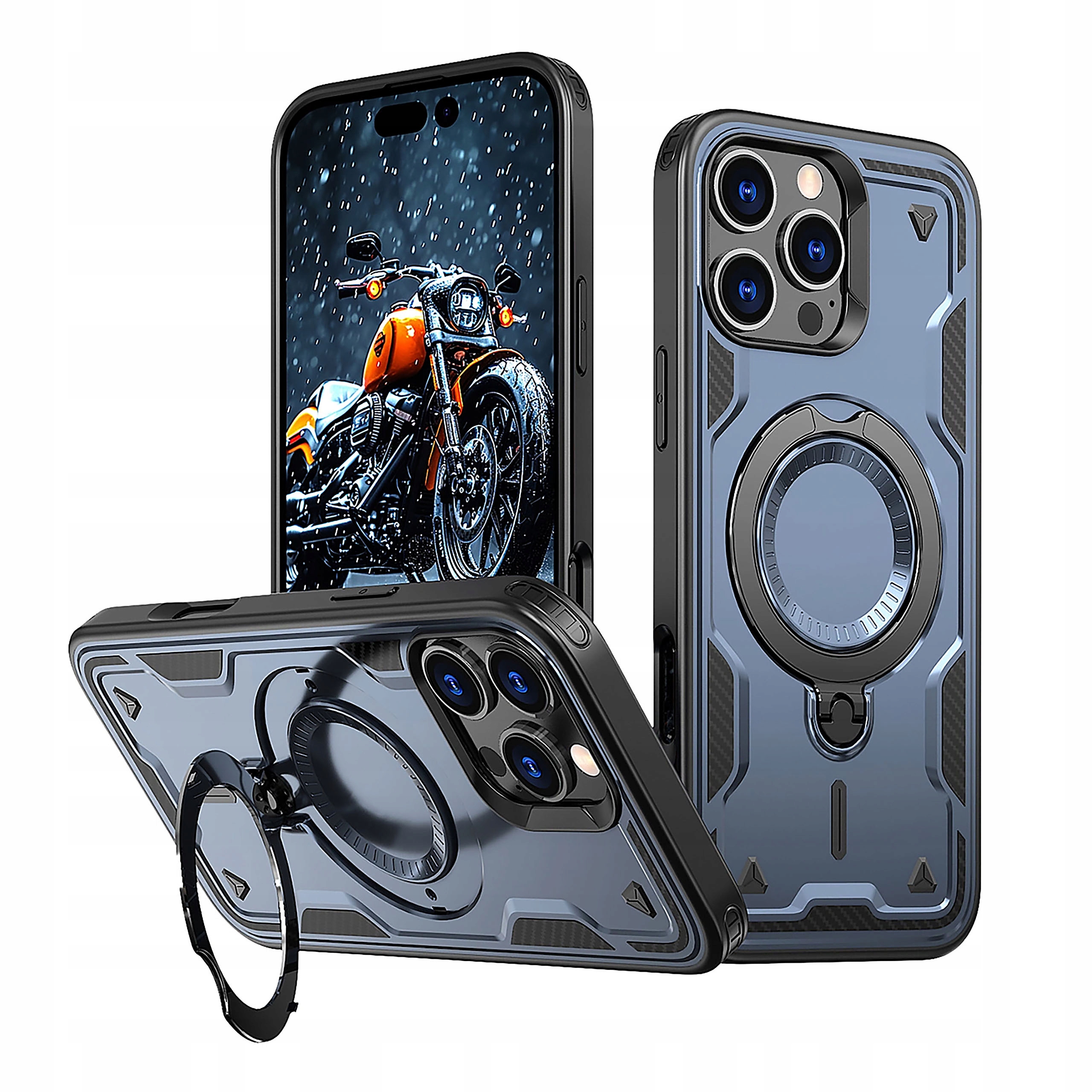 Etui plecki Hybrid Armor Trendy z MagSafe do iPhone 16 Pro niebieskie